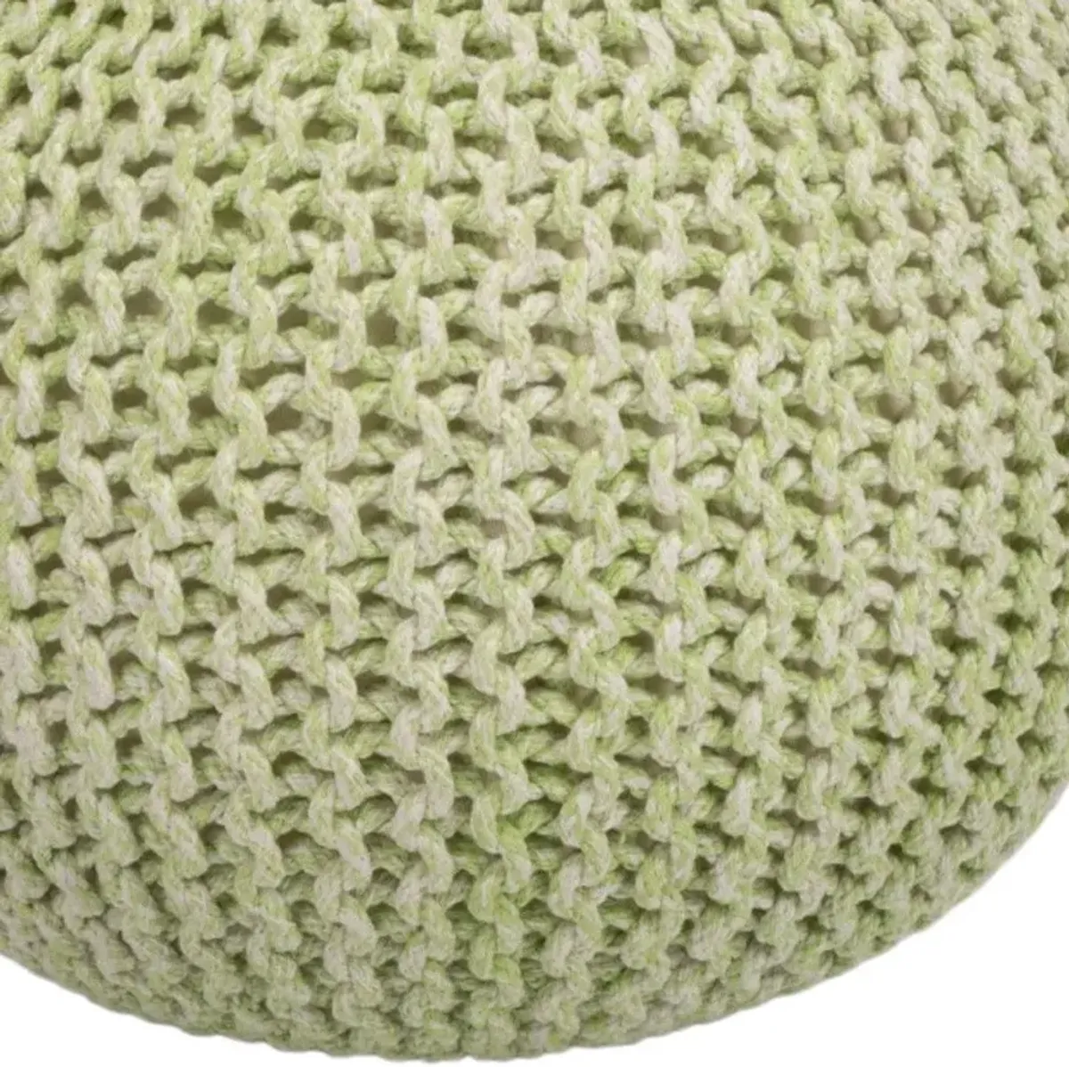 Round Pouf Ottoman - Green