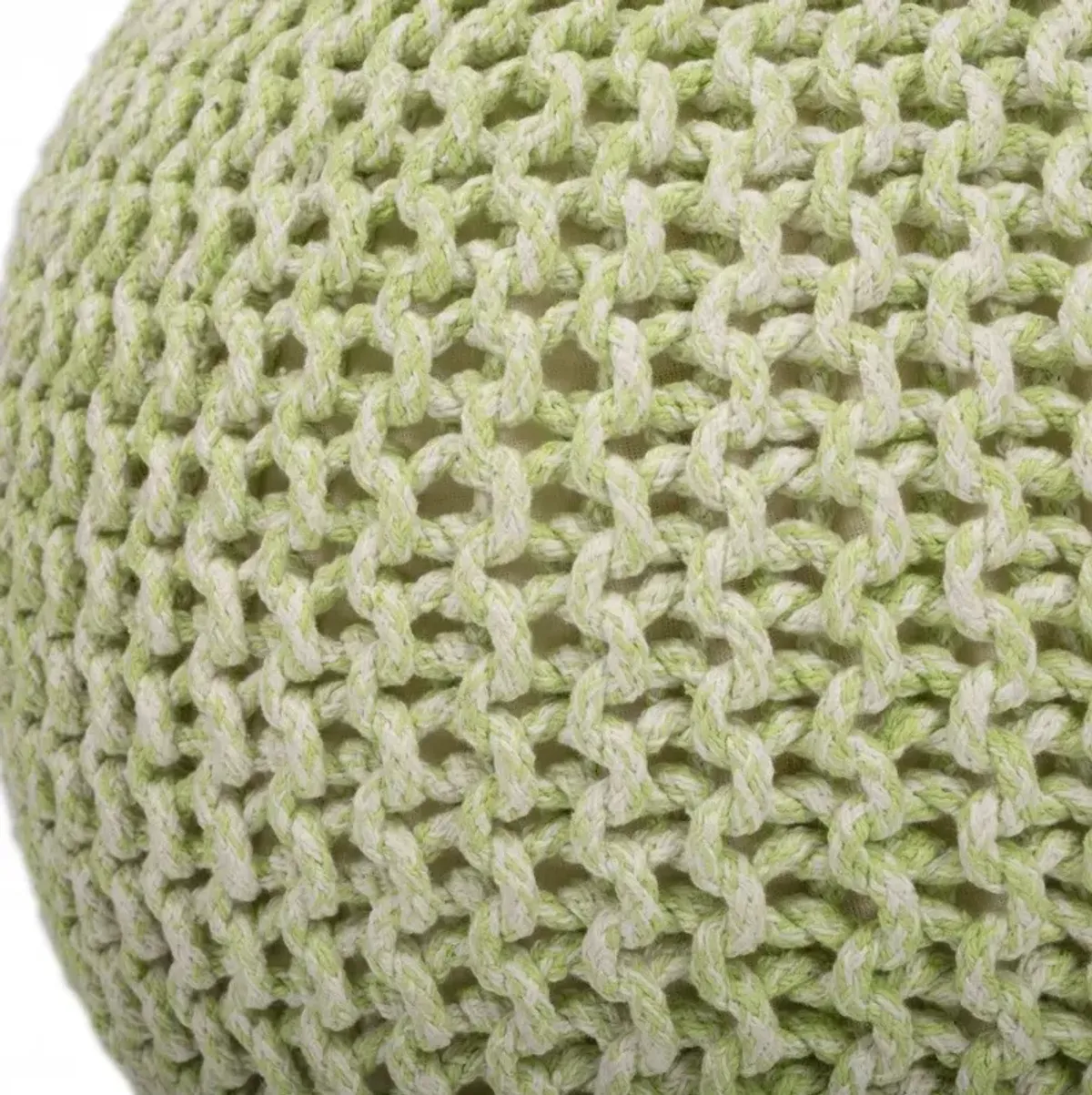 Round Pouf Ottoman - Green