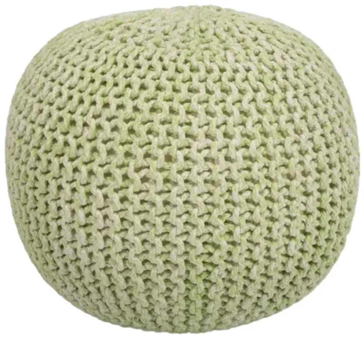 Round Pouf Ottoman - Green