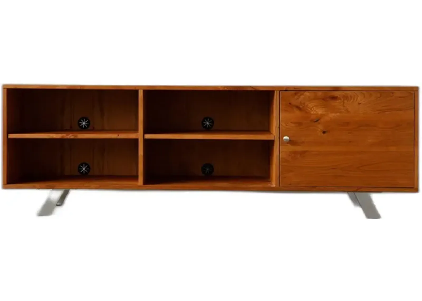 Cabinet Enclosed, Storage TV Stand - Brown