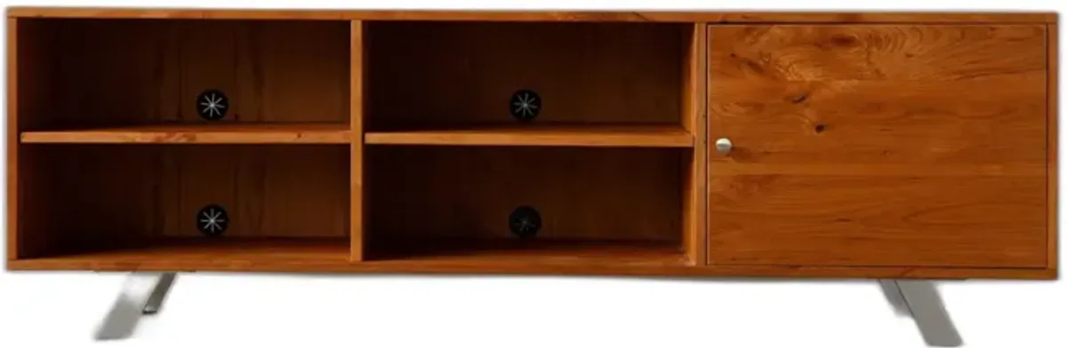 Cabinet Enclosed, Storage TV Stand - Brown