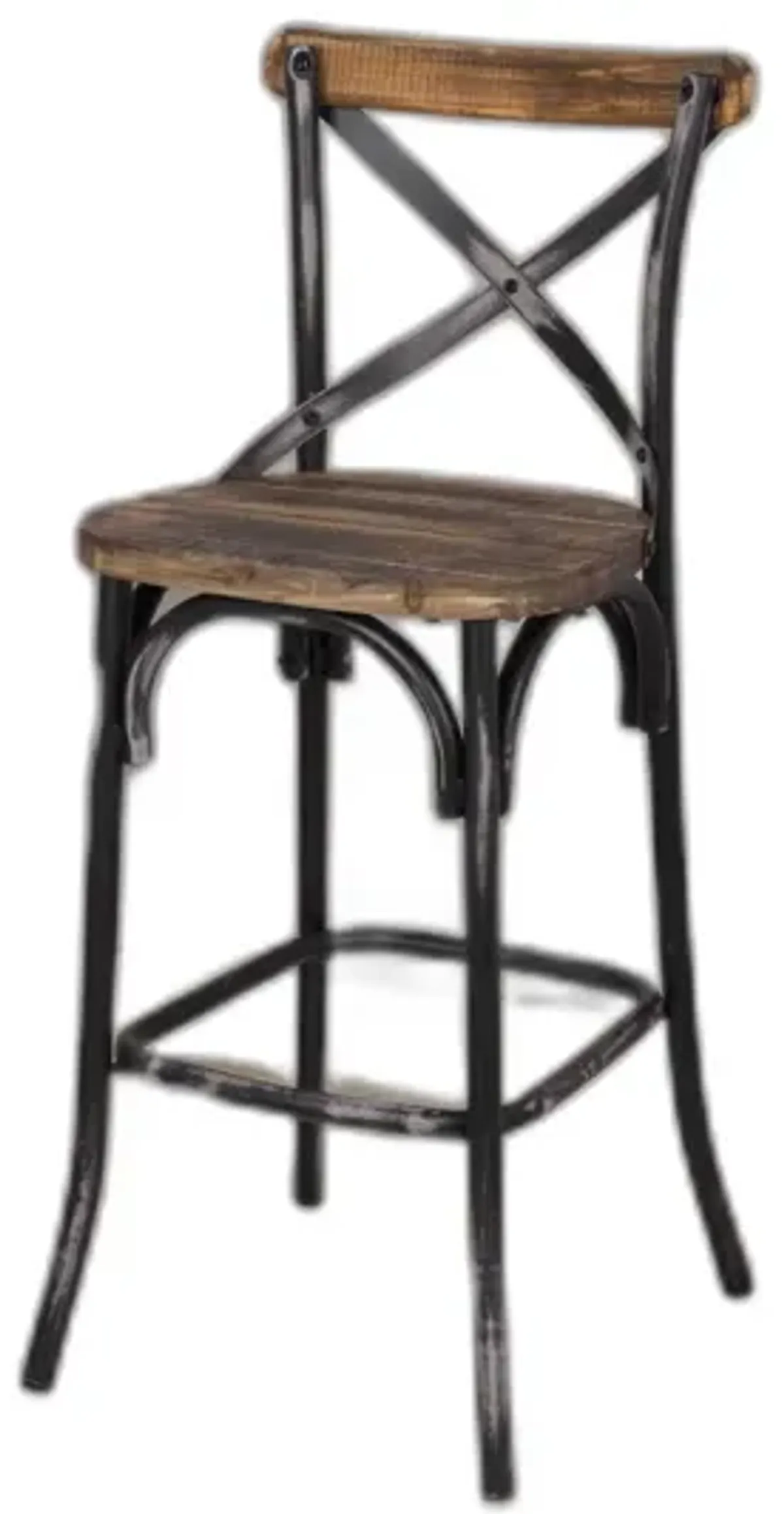 43" Iron Bar Chair - Brown / Black