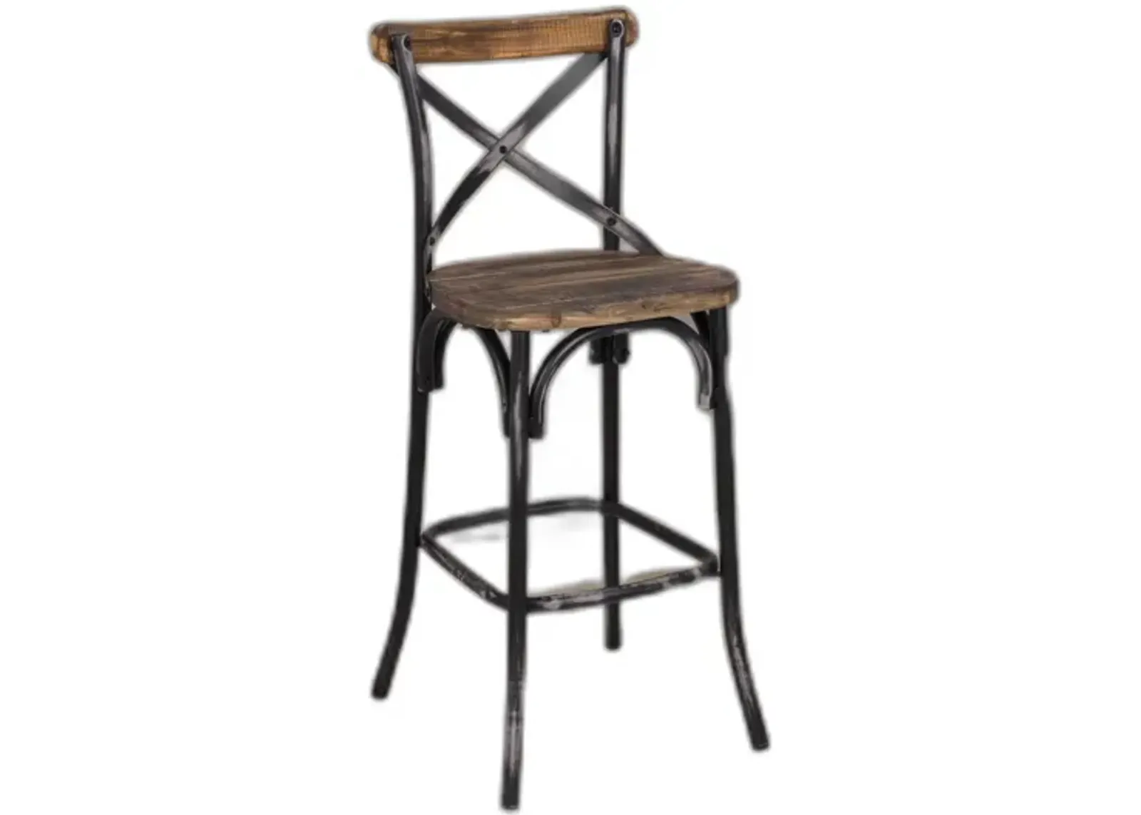 43" Iron Bar Chair - Brown / Black