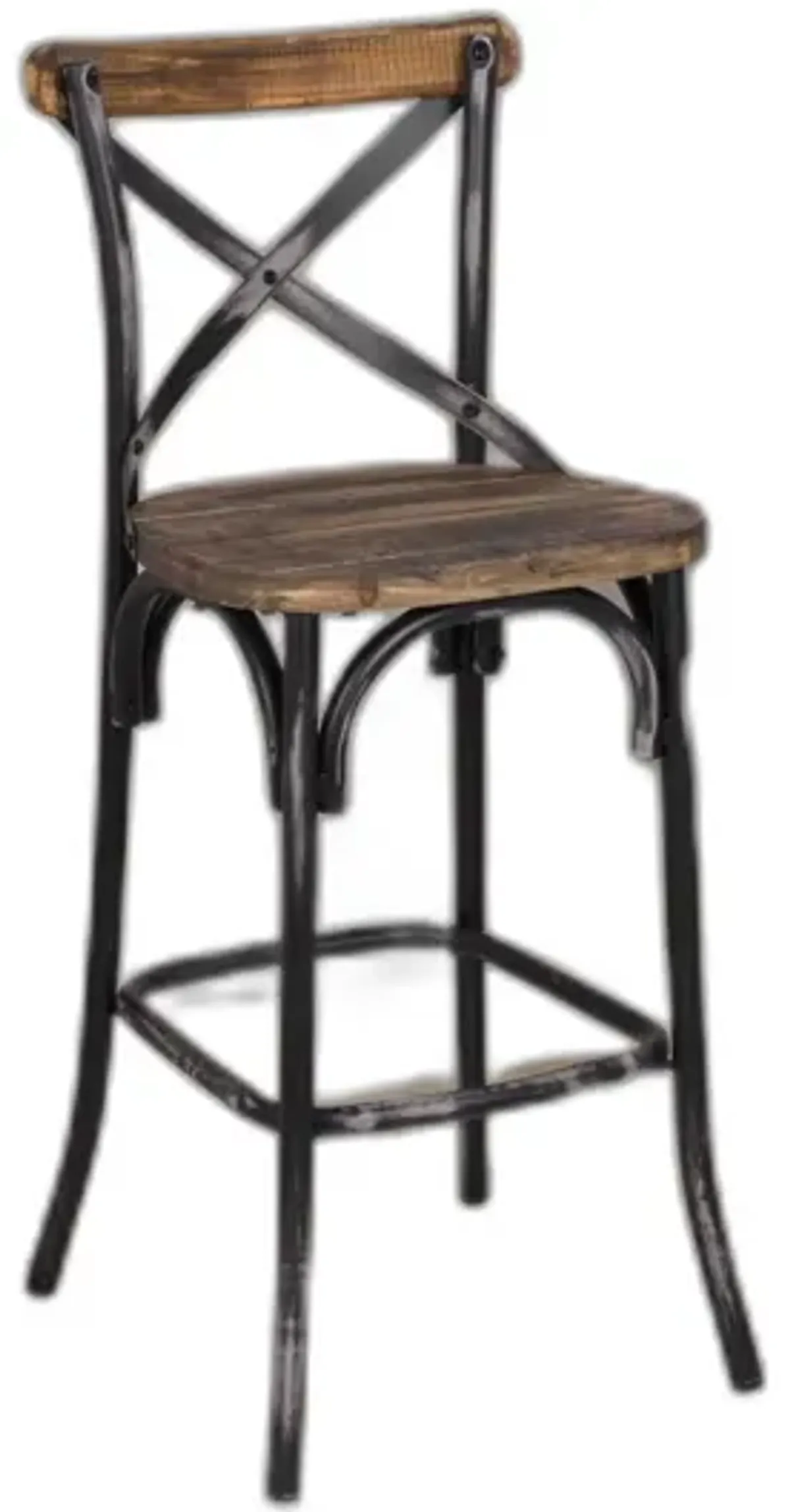 43" Iron Bar Chair - Brown / Black