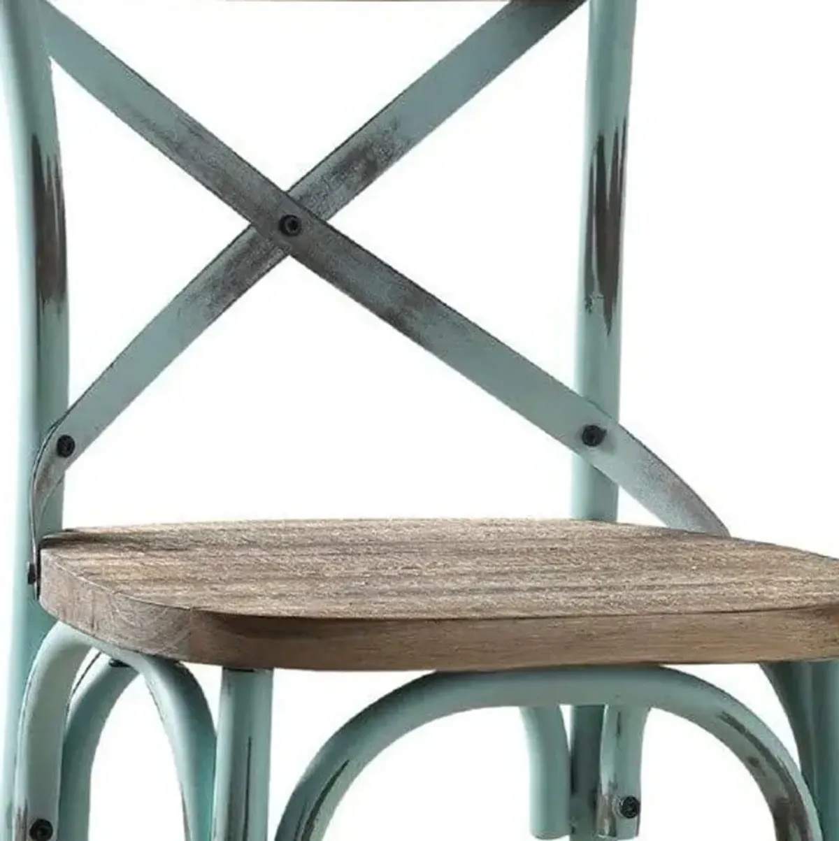 Iron Bar Chair - Brown / Sky Blue