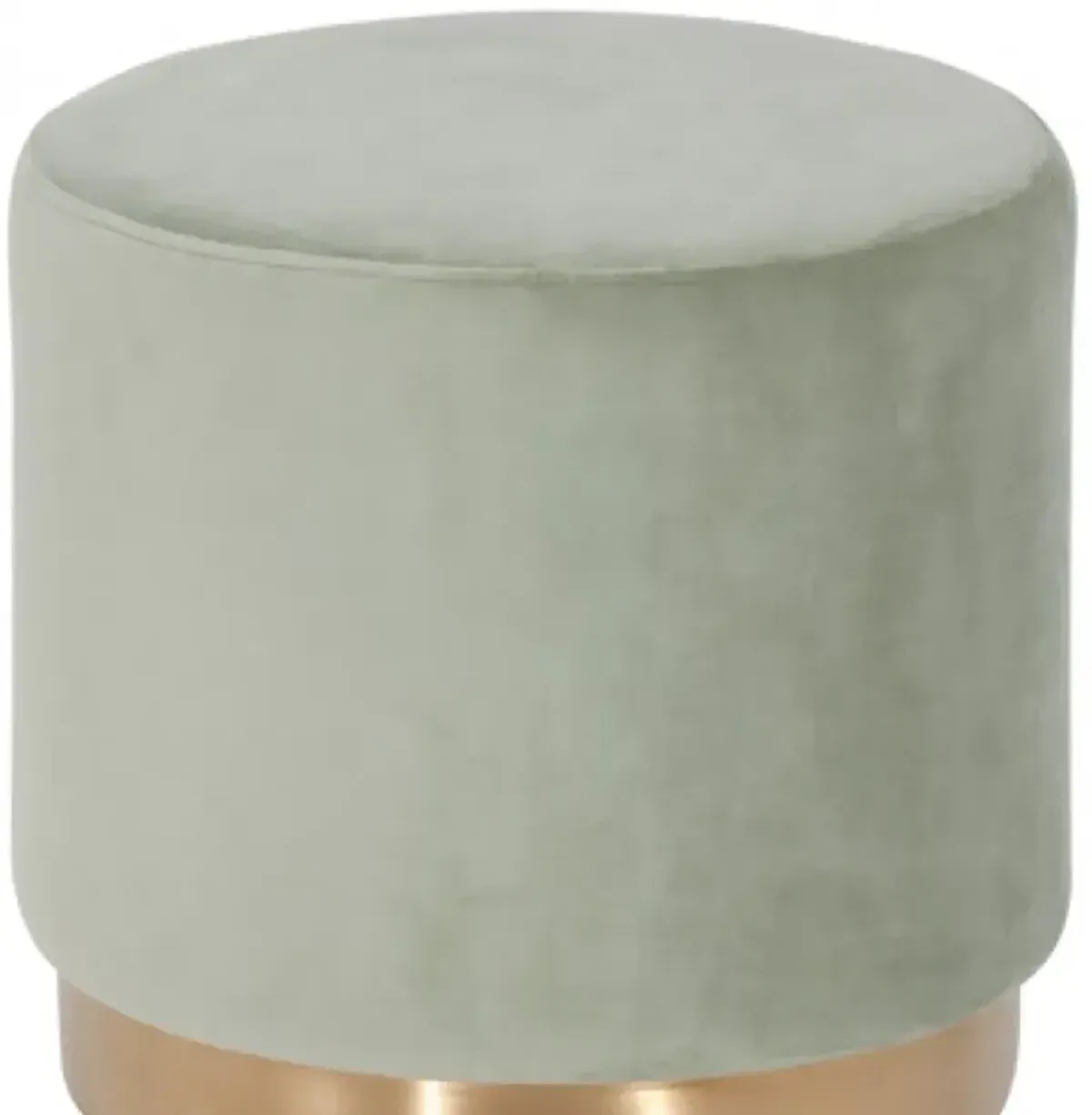 Velvet Footstool Ottoman - Gray / Gold