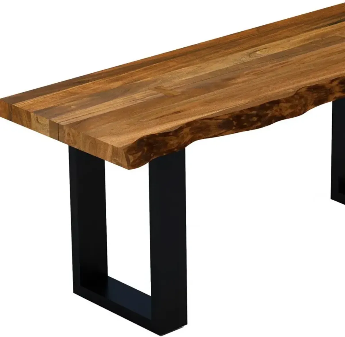 Solid Dining Bench - Brown / Black