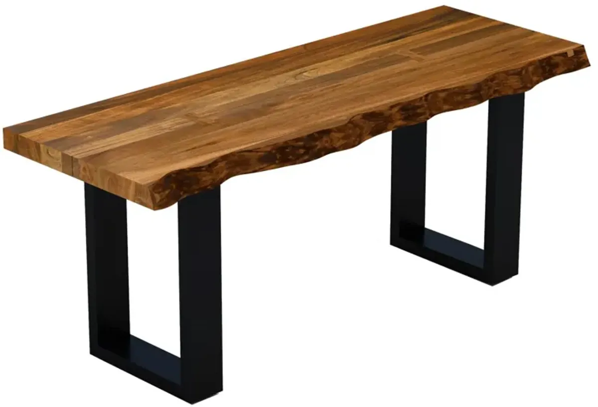 Solid Dining Bench - Brown / Black