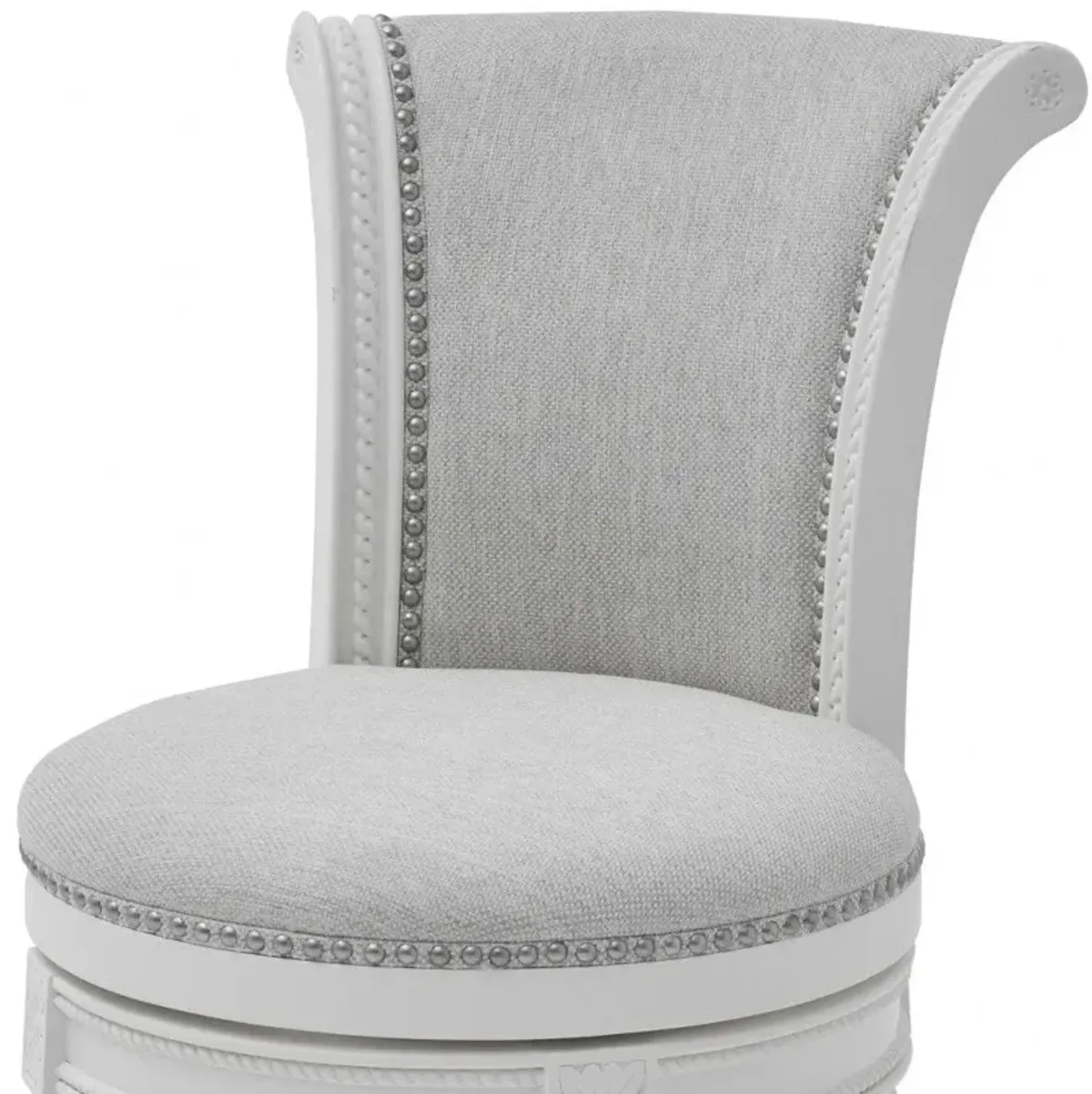 Fabric Swivel Counter Height Bar Chair - Light Gray / White