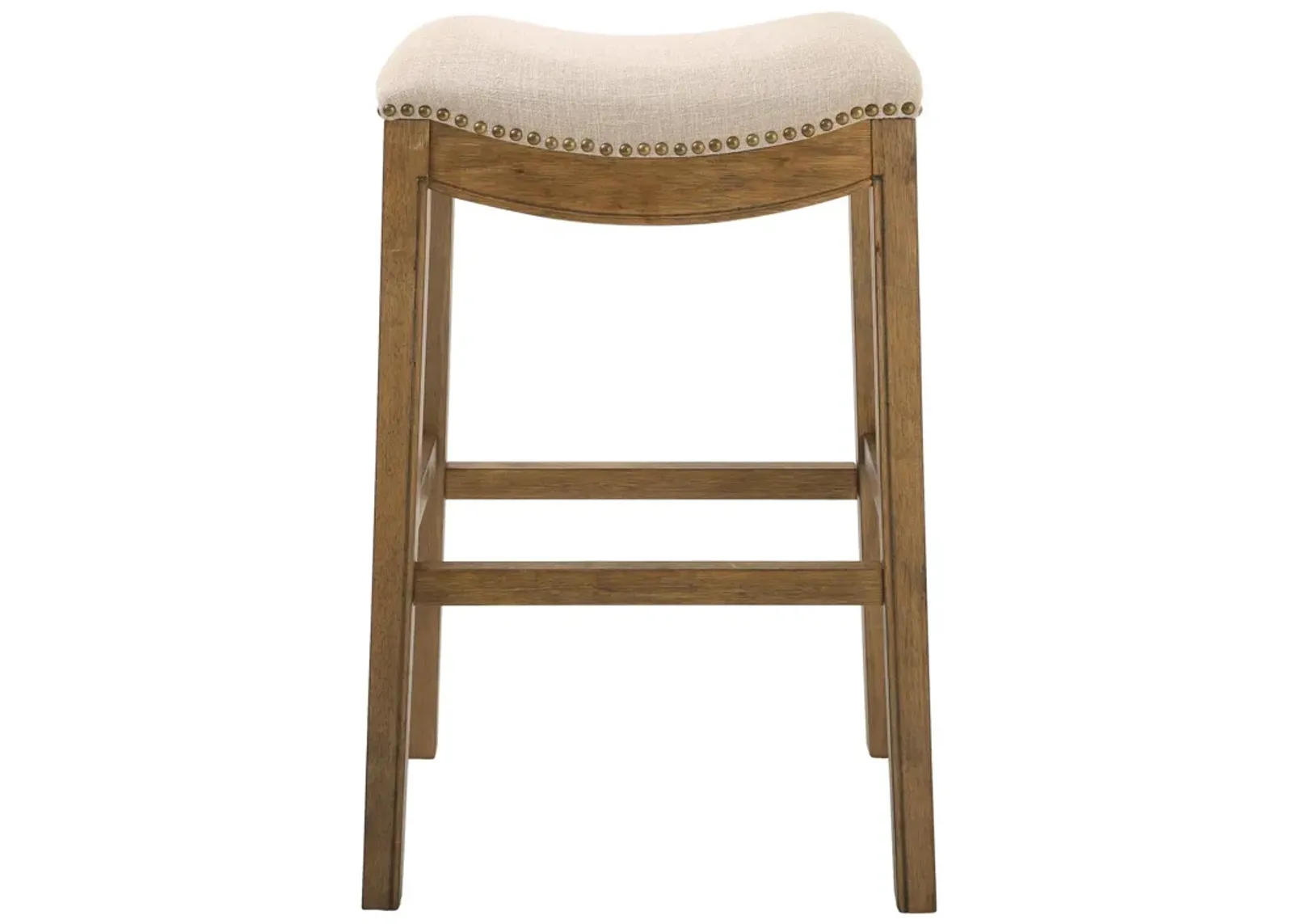 Solid Wood Backless Bar Height Bar Chair - Linen And Natural