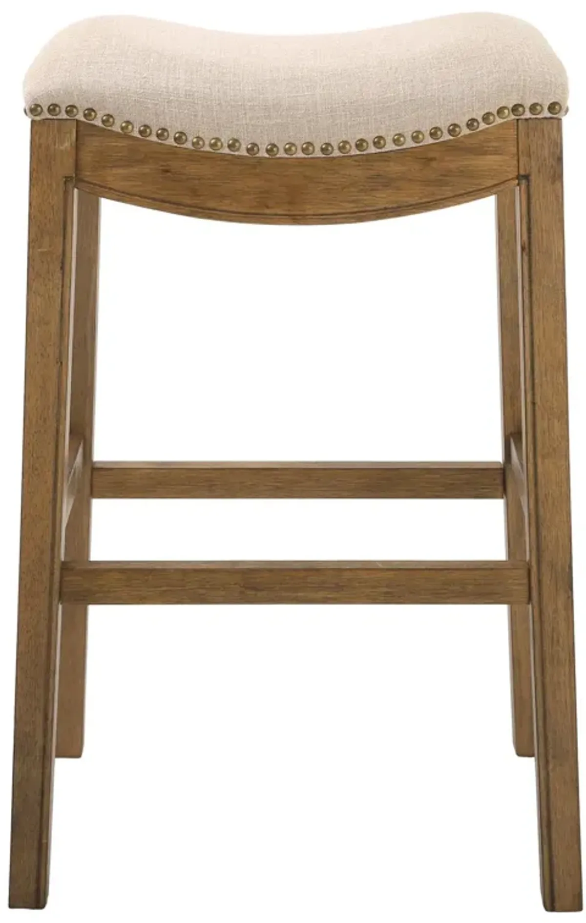 Solid Wood Backless Bar Height Bar Chair - Linen And Natural