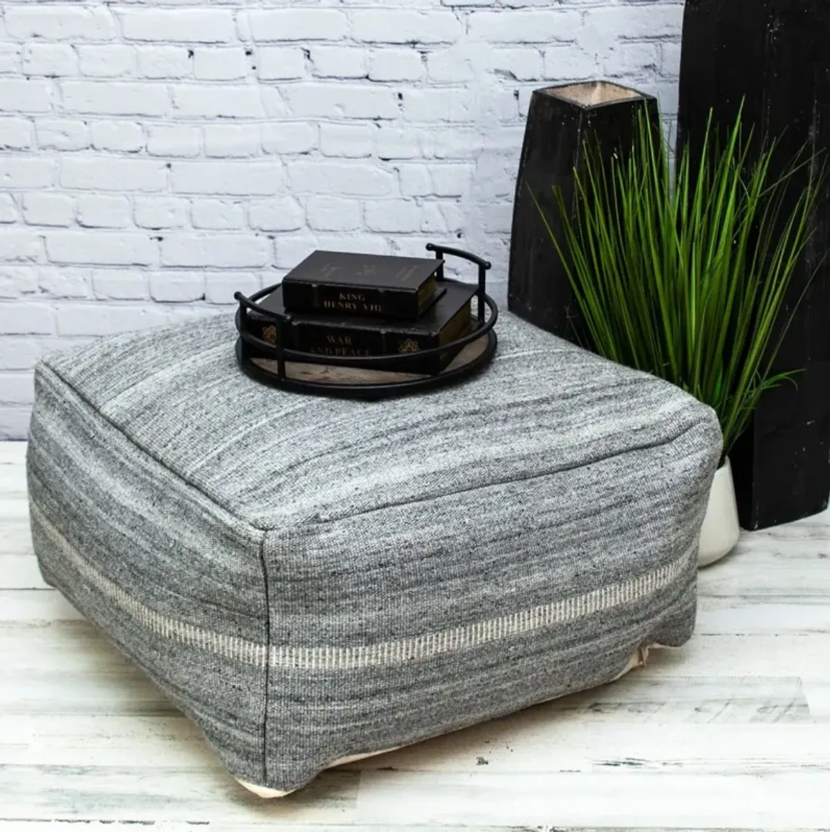 Stylish Pouf - Steel Gray