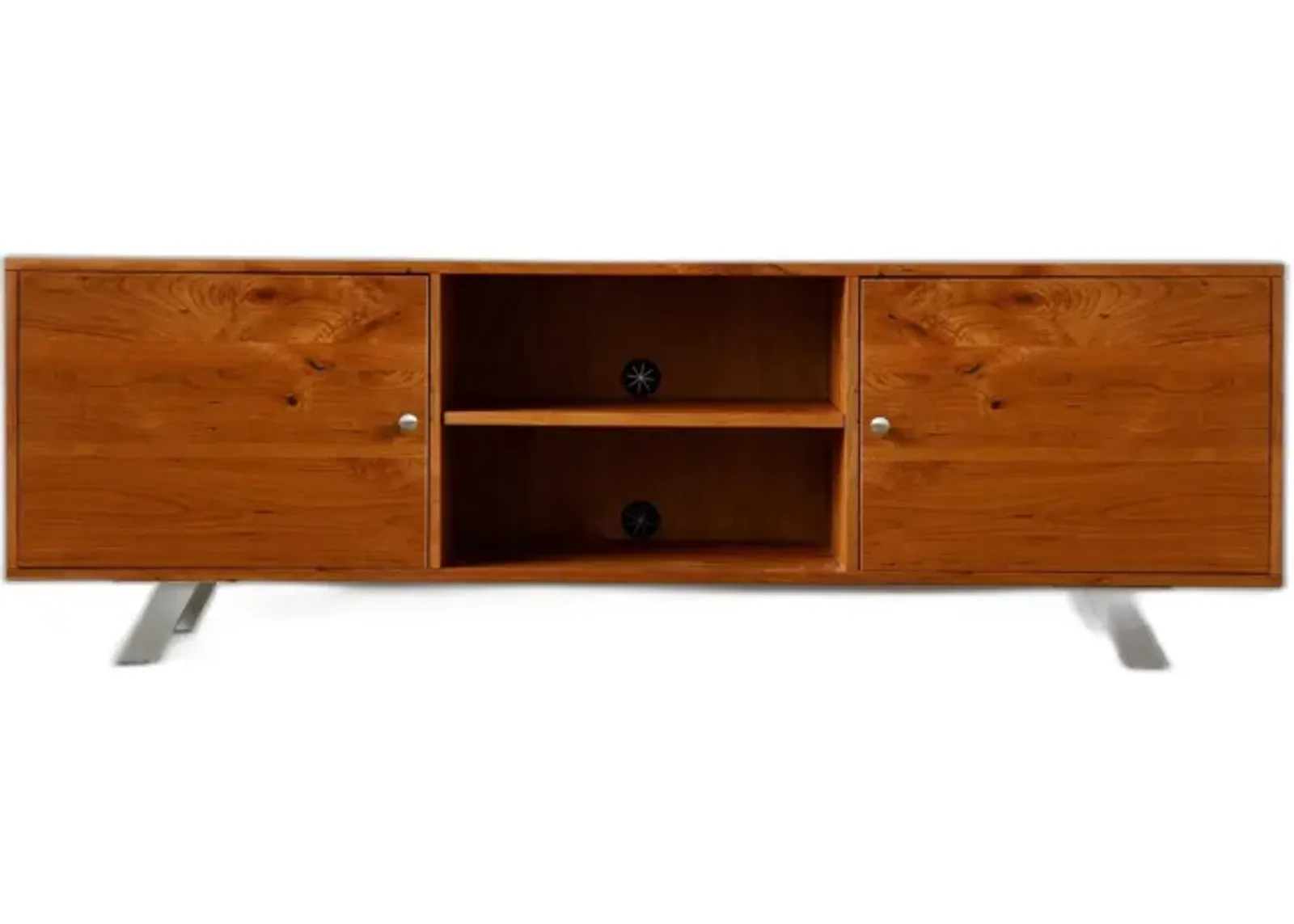 Wood Cabinet, Enclosed Storage TV Stand - Brown