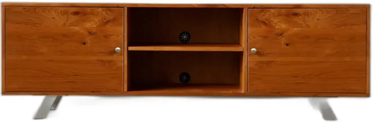 Wood Cabinet, Enclosed Storage TV Stand - Brown