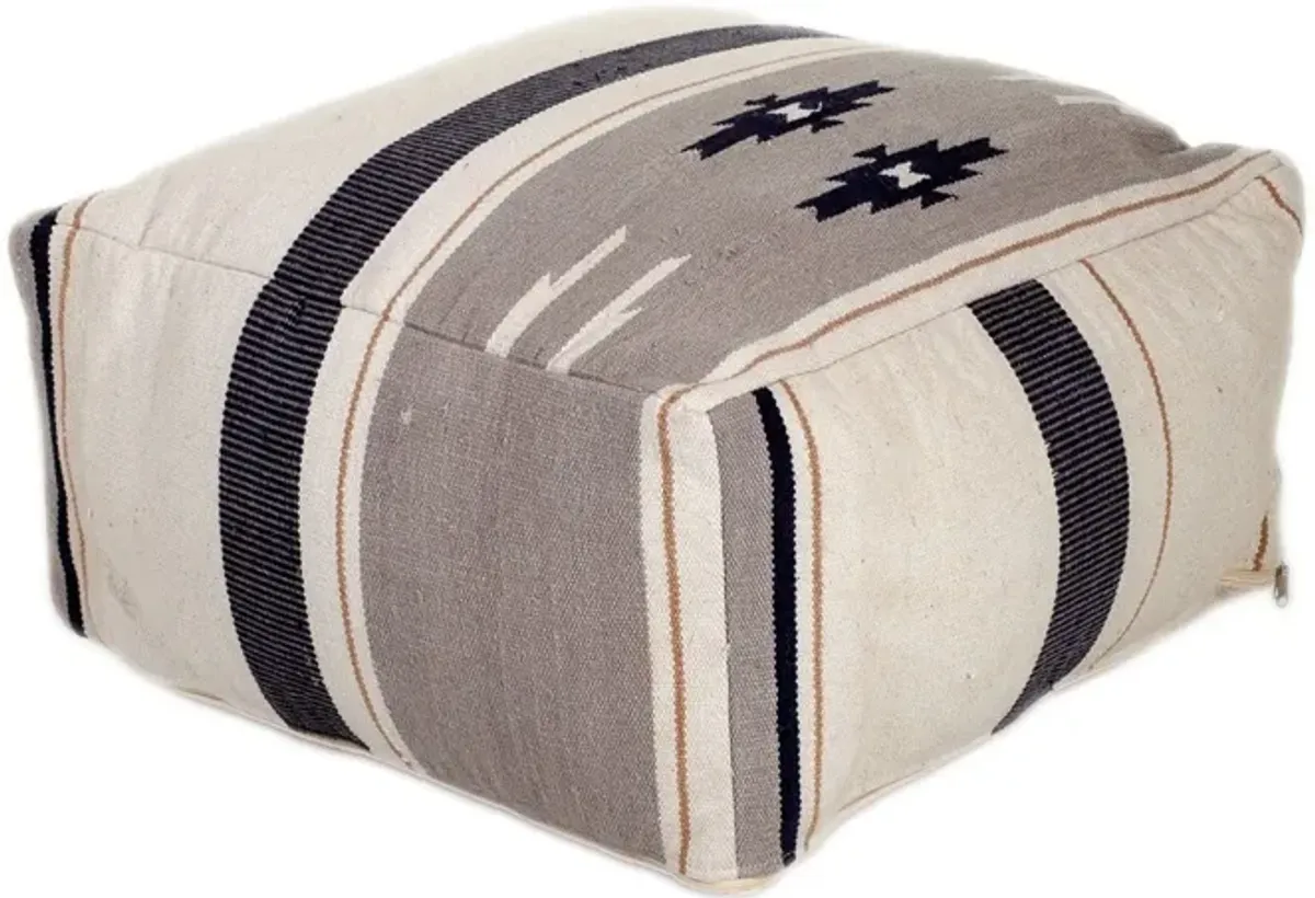 Pouf - Aztec Gray Navy / Beige