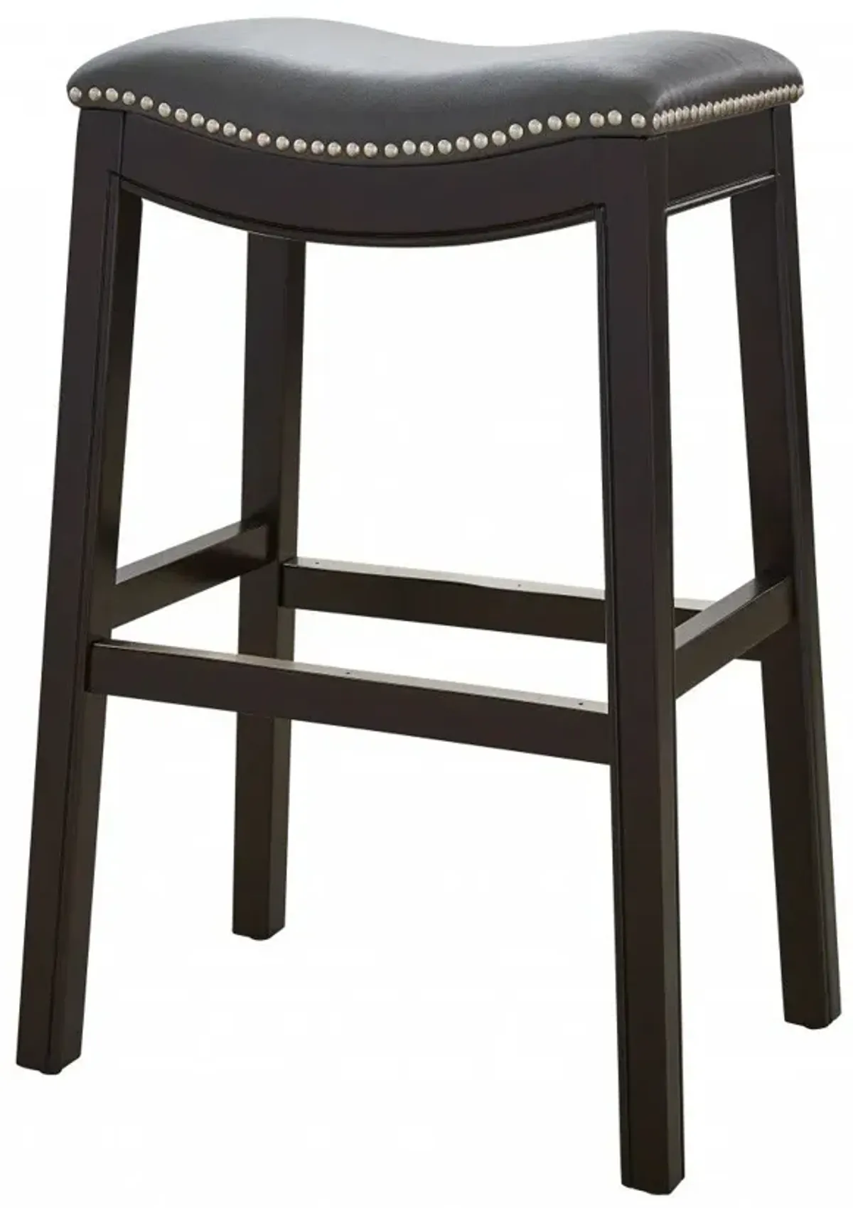 Backless Bar Height Bar Chair - Gray / Espresso