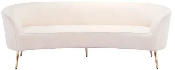 Polyester Sofa With Gold Legs - White
