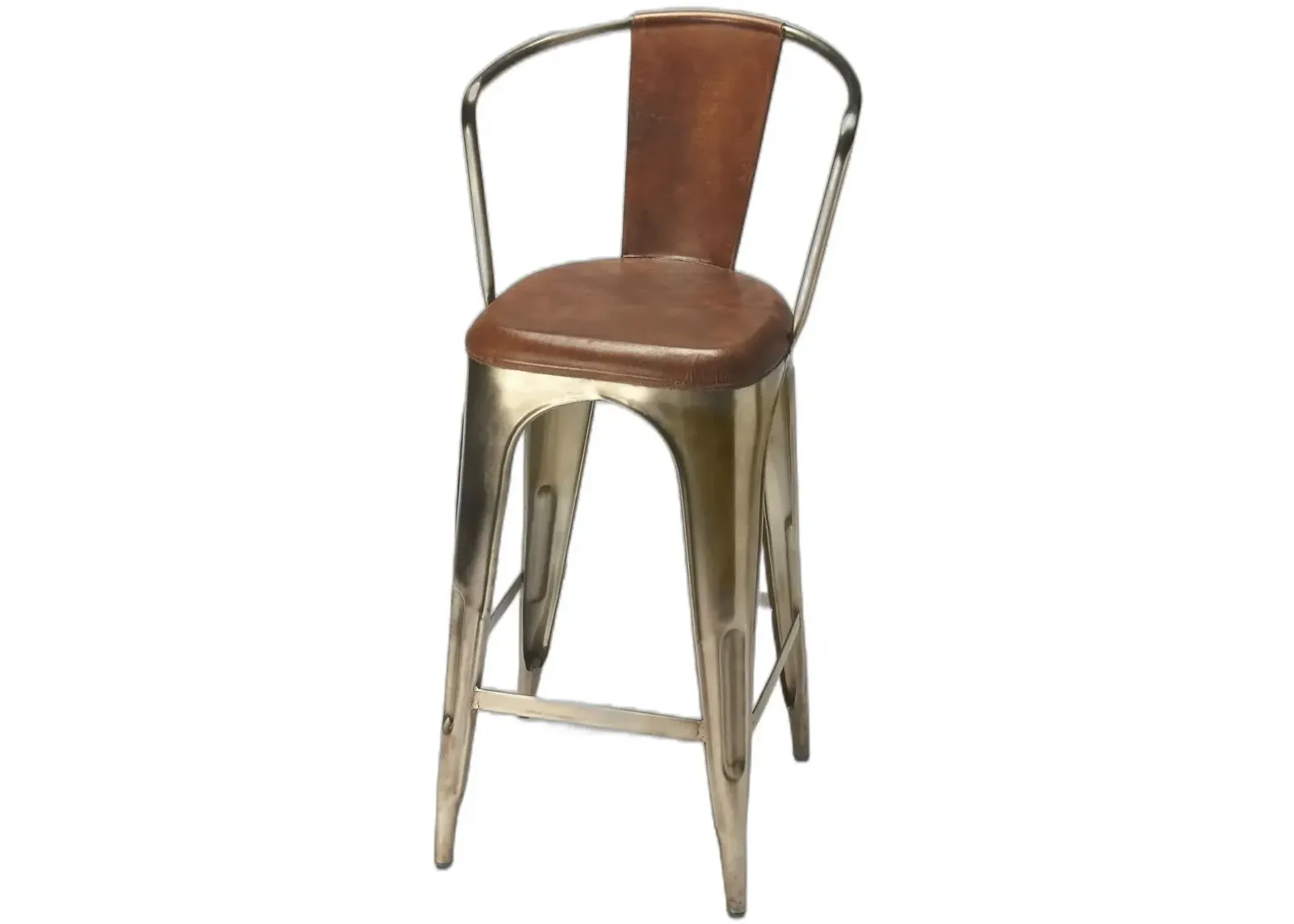 Iron Bar Chair - Brown / Gold