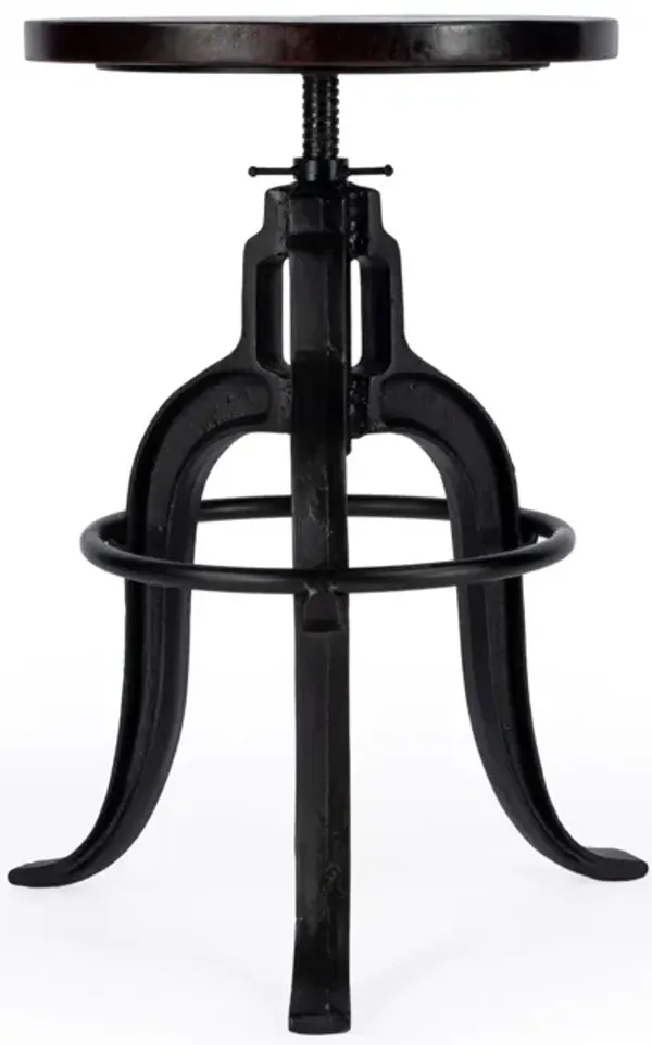 Swivel Backless Bar Chair - Brown / Black