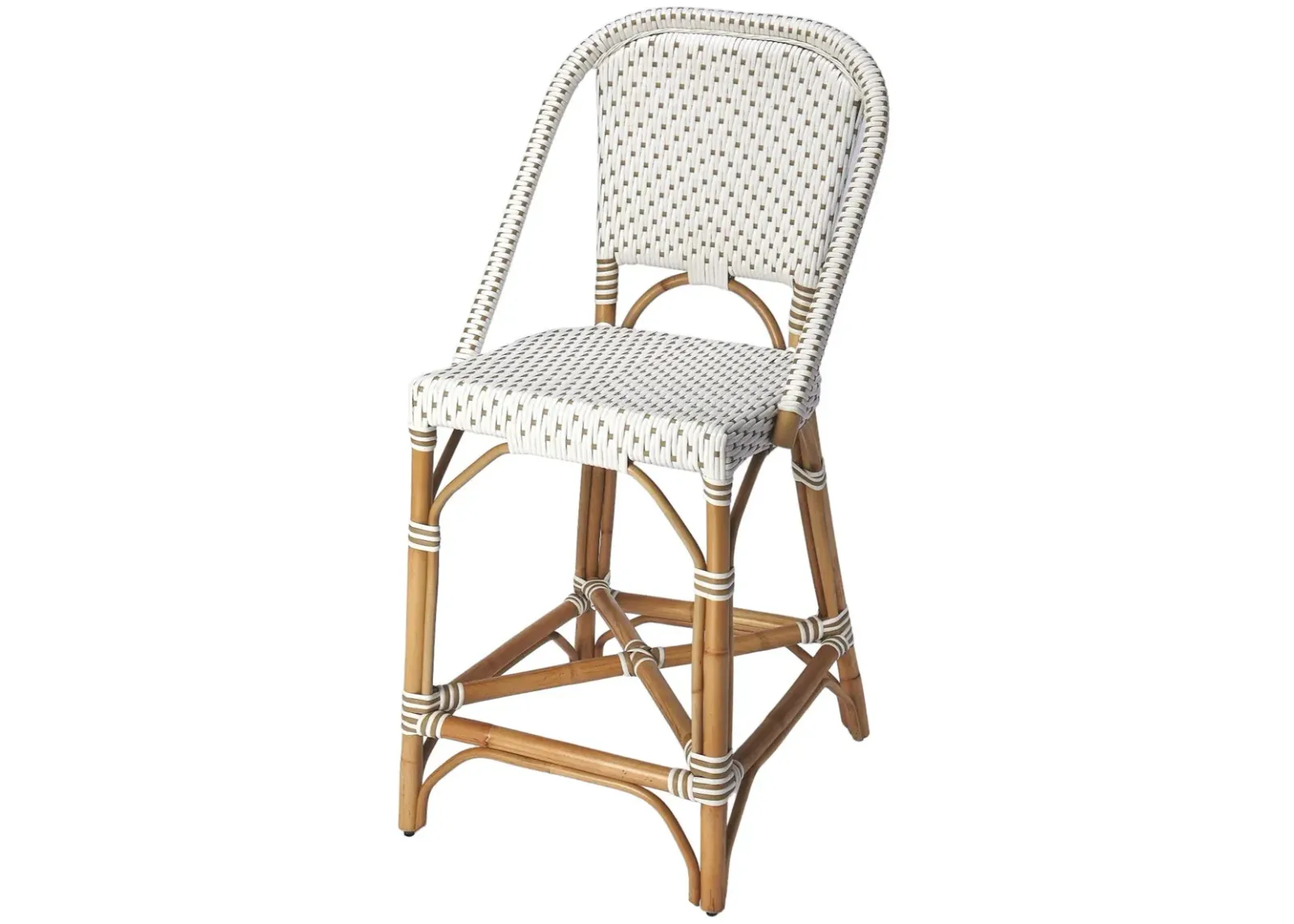 Rattan Bar Chair - White / Natural