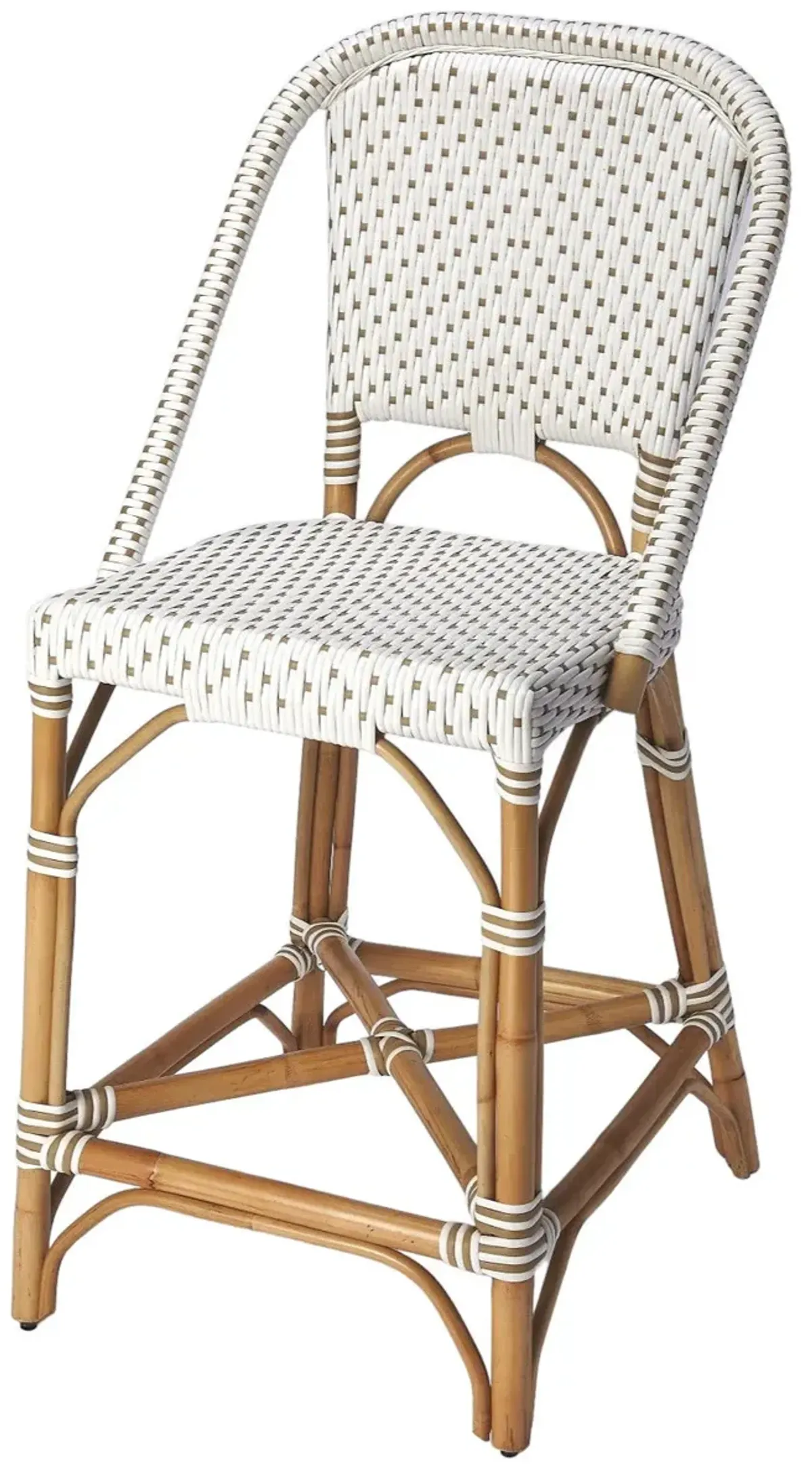 Rattan Bar Chair - White / Natural