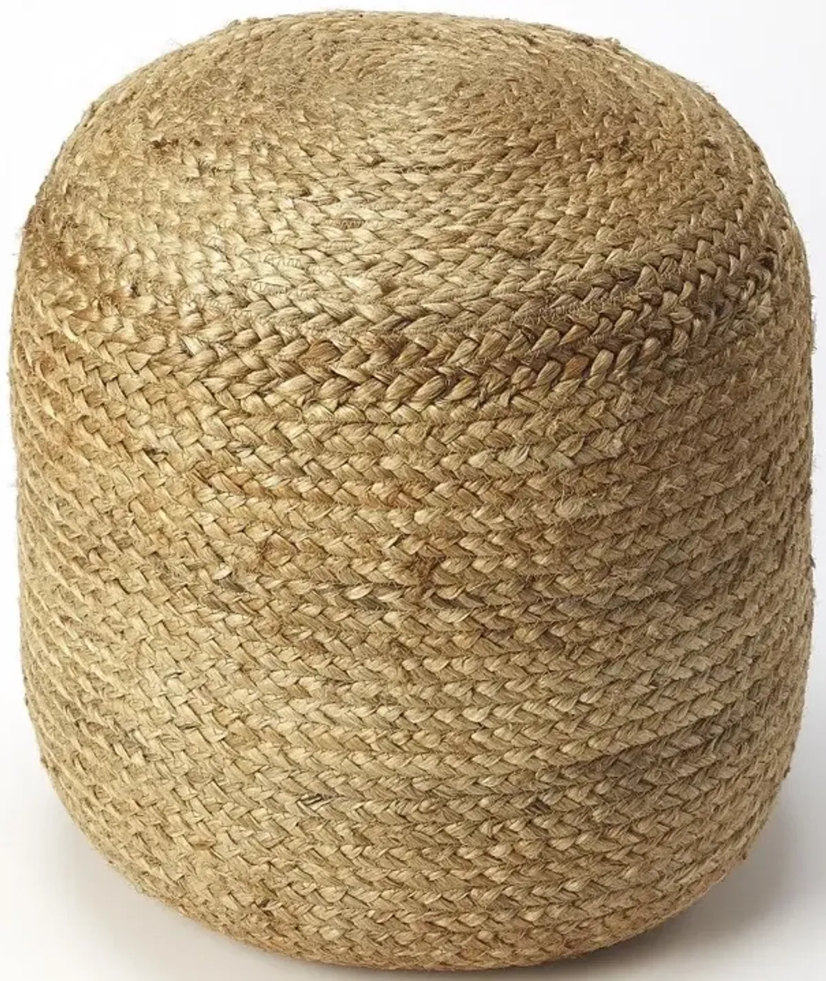 Jute Round Pouf Ottoman - Light Brown