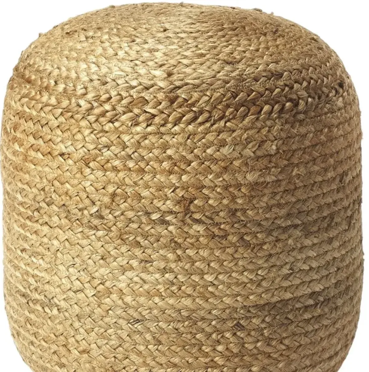 Jute Round Pouf Ottoman - Light Brown