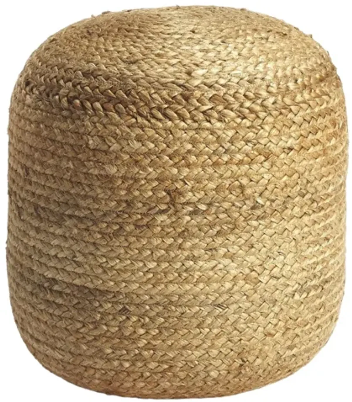 Jute Round Pouf Ottoman - Light Brown