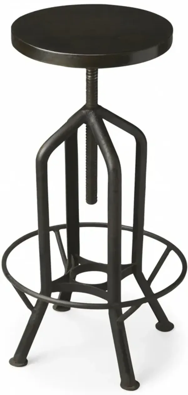 And Swivel Backless Bar Chair - Black