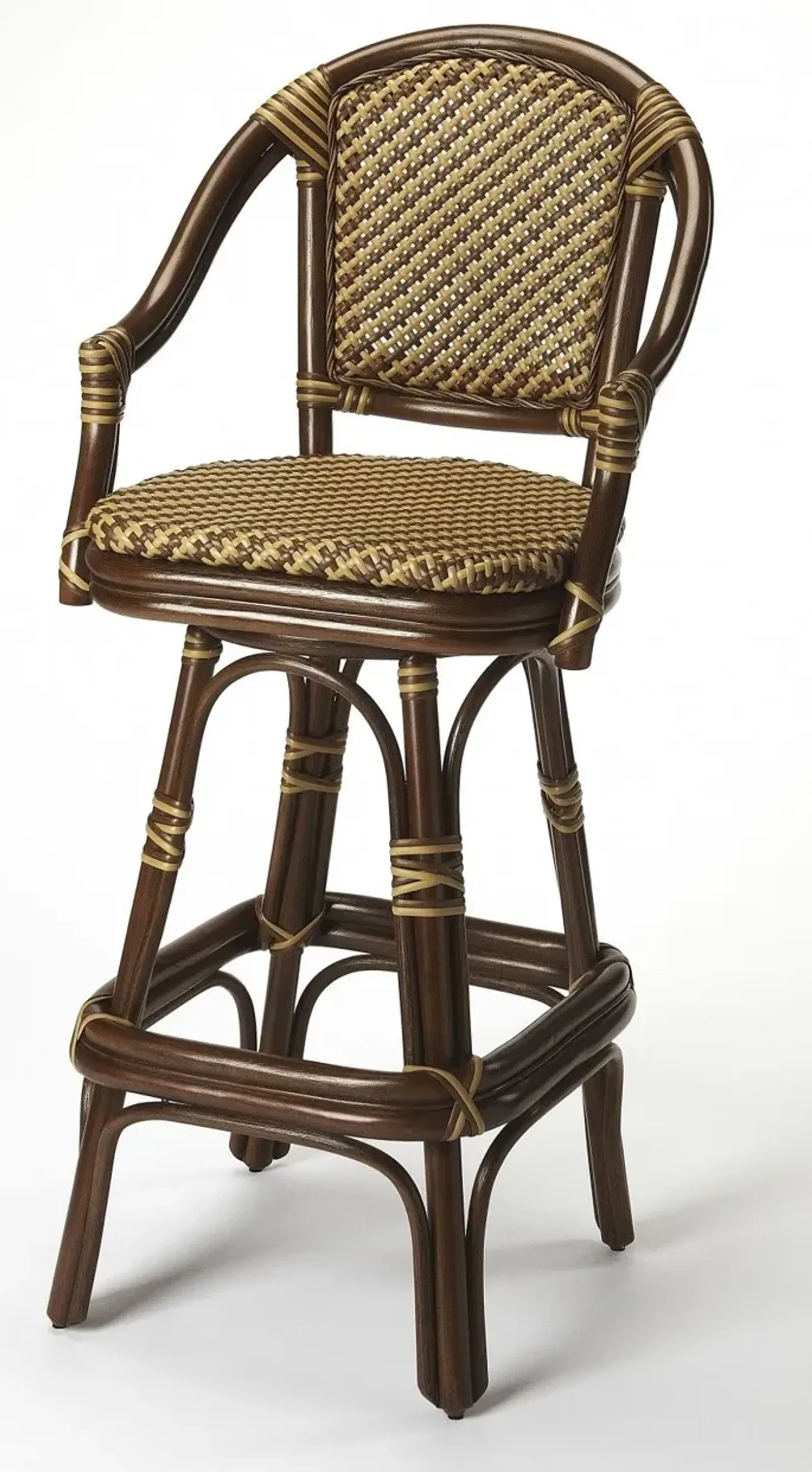 Rattan Bar Chair - Brown