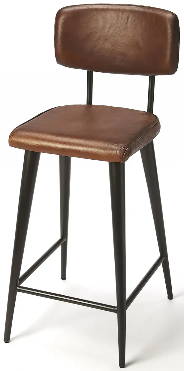 39" Iron Bar Chair - Brown / Black
