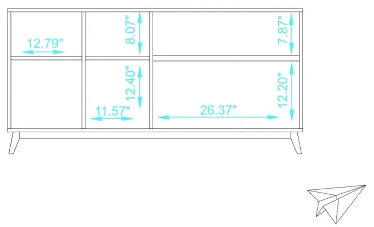 Modern Asymmetrical TV Stand - White / Natural