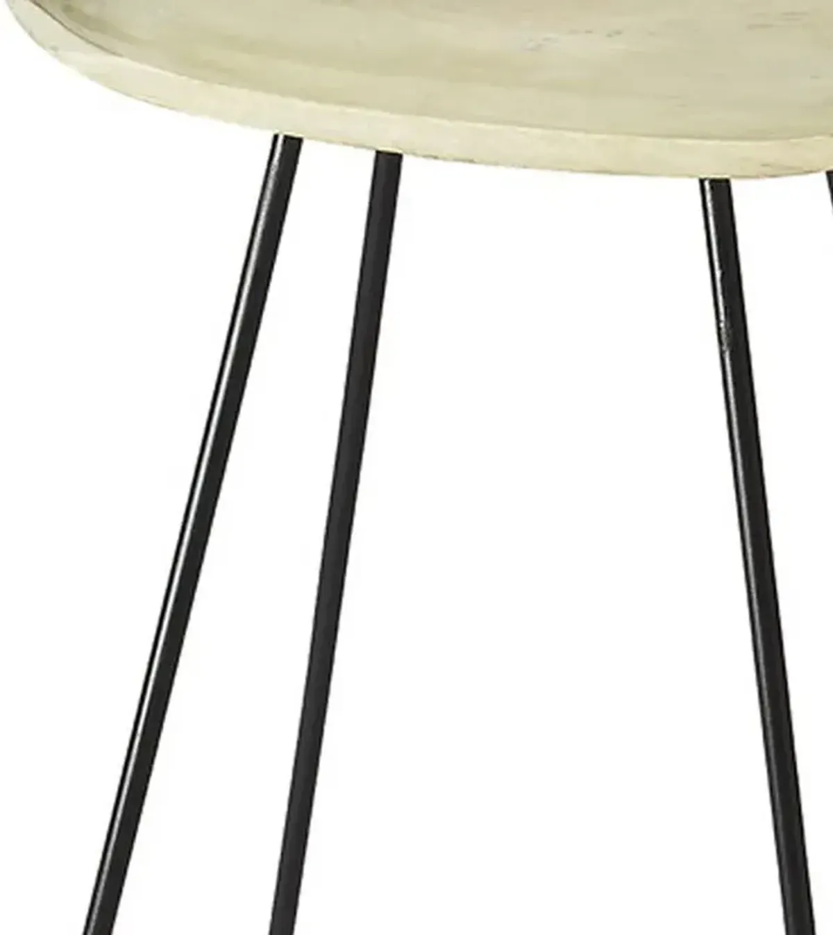 Iron Backless Counter Height Bar Chair - Off - White / Black