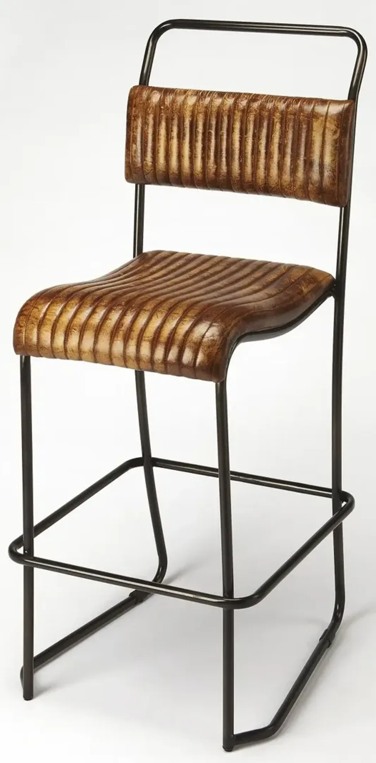 46" Iron Bar Chair - Brown / Black