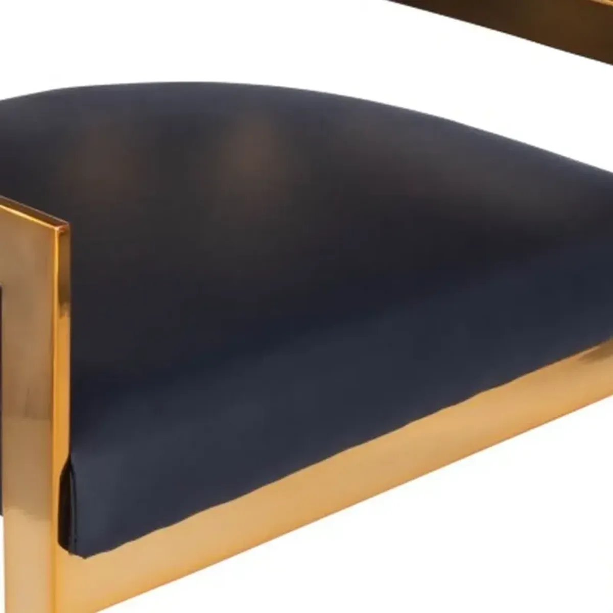 Iron Low Back Counter Height Bar Chair - Black / Gold