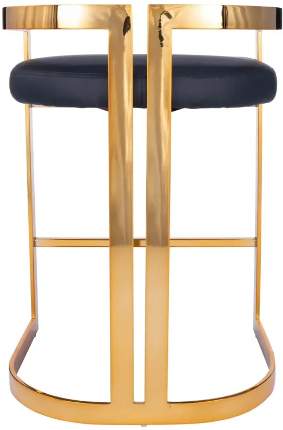 Iron Low Back Counter Height Bar Chair - Black / Gold