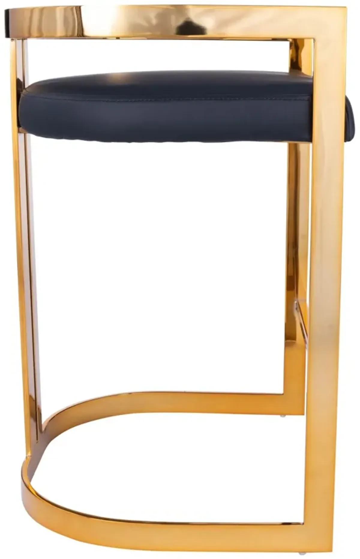 Iron Low Back Counter Height Bar Chair - Black / Gold