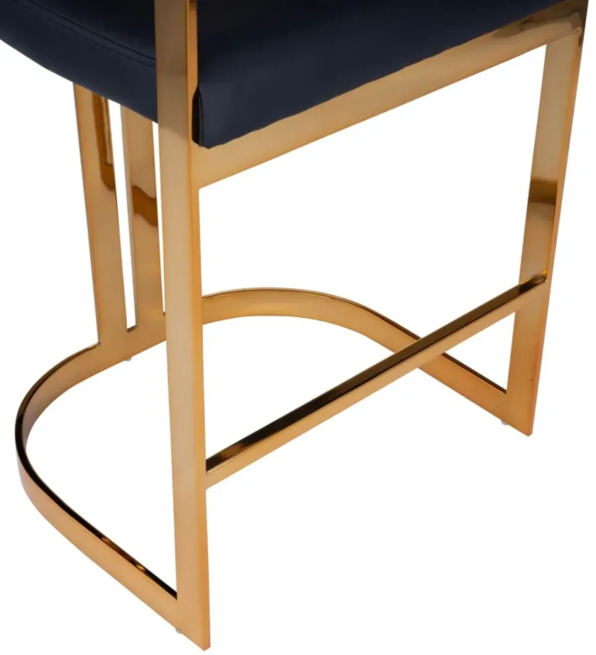 Iron Low Back Counter Height Bar Chair - Black / Gold