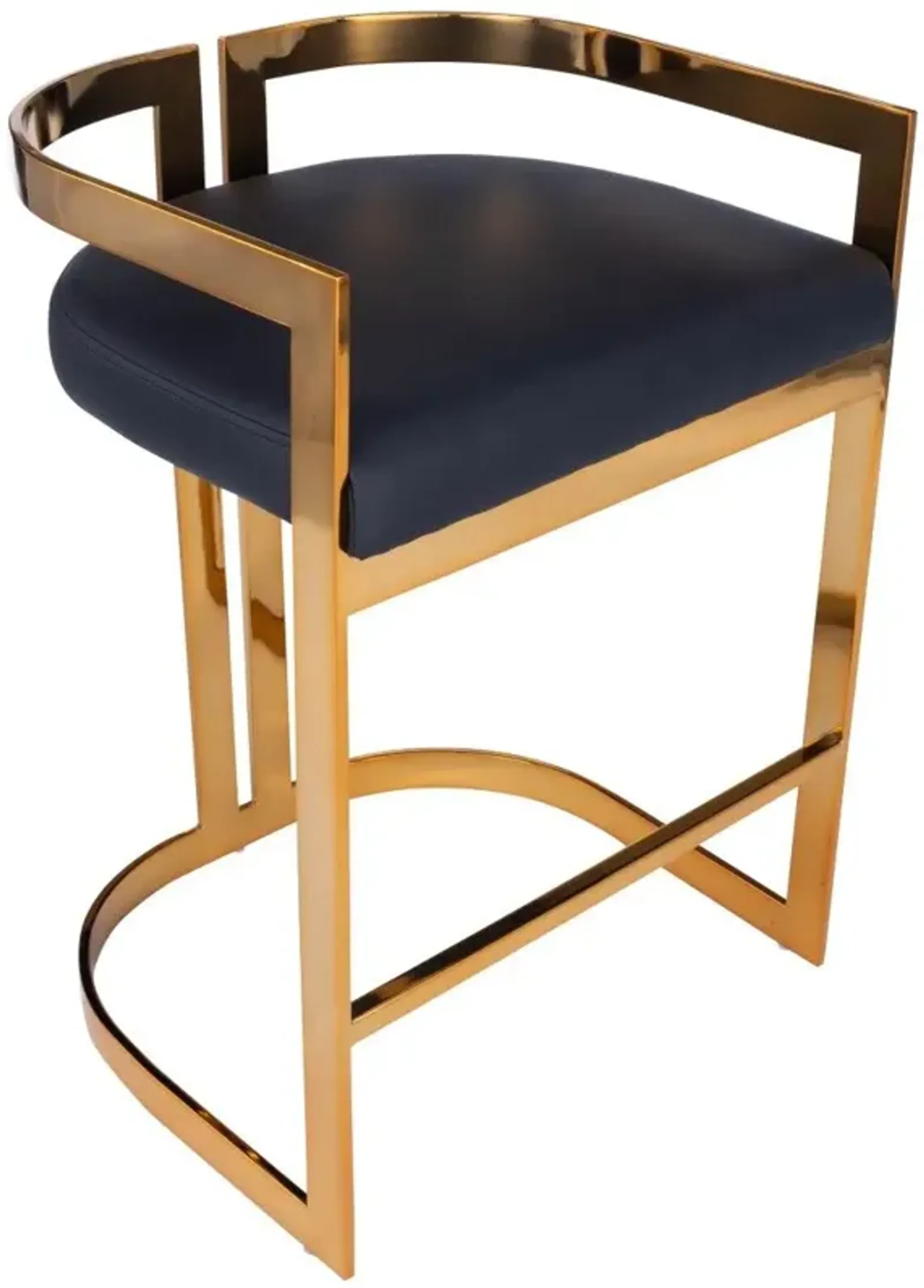 Iron Low Back Counter Height Bar Chair - Black / Gold