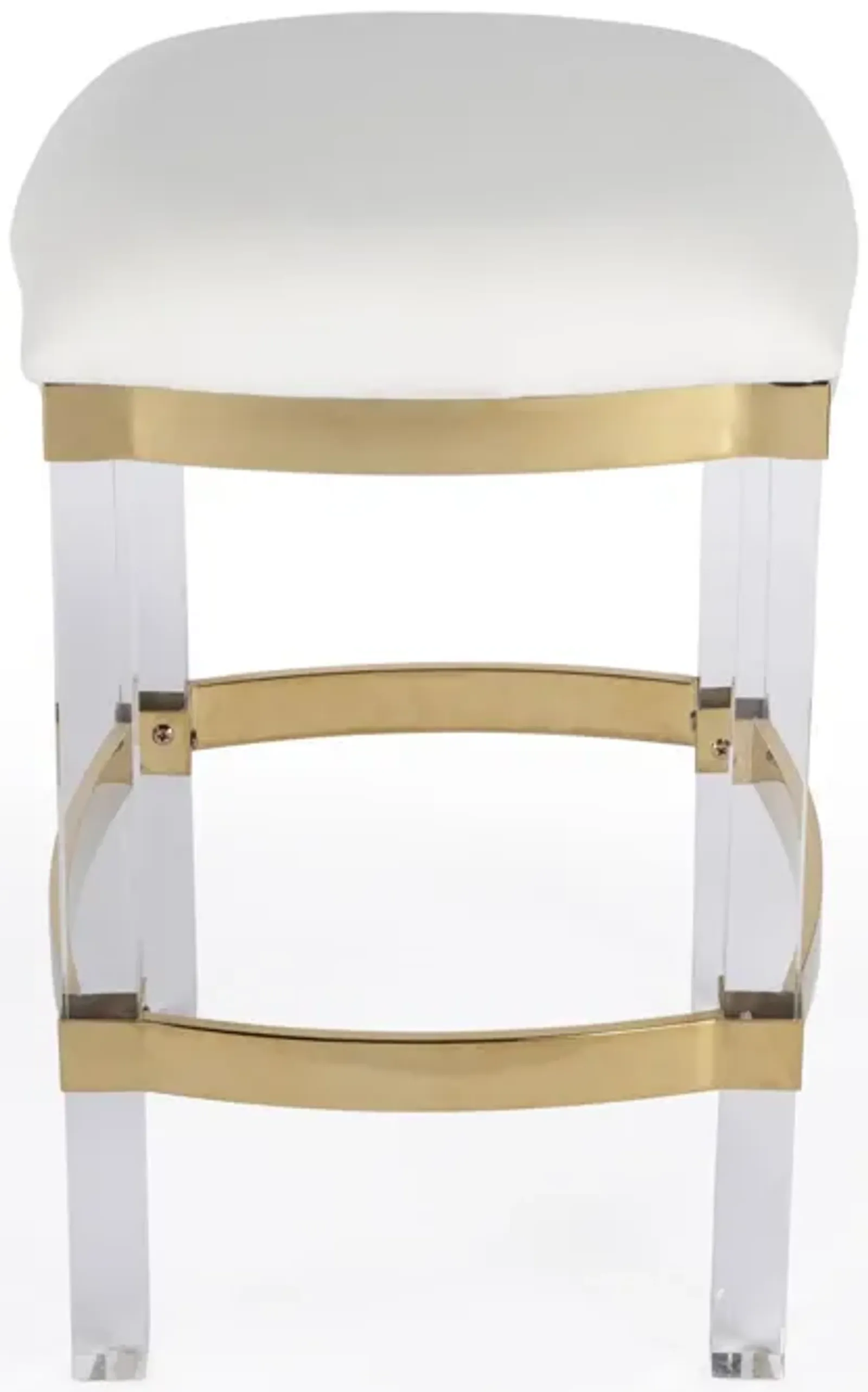 Acrylic Backless Counter Height Bar Chair - White / Clear