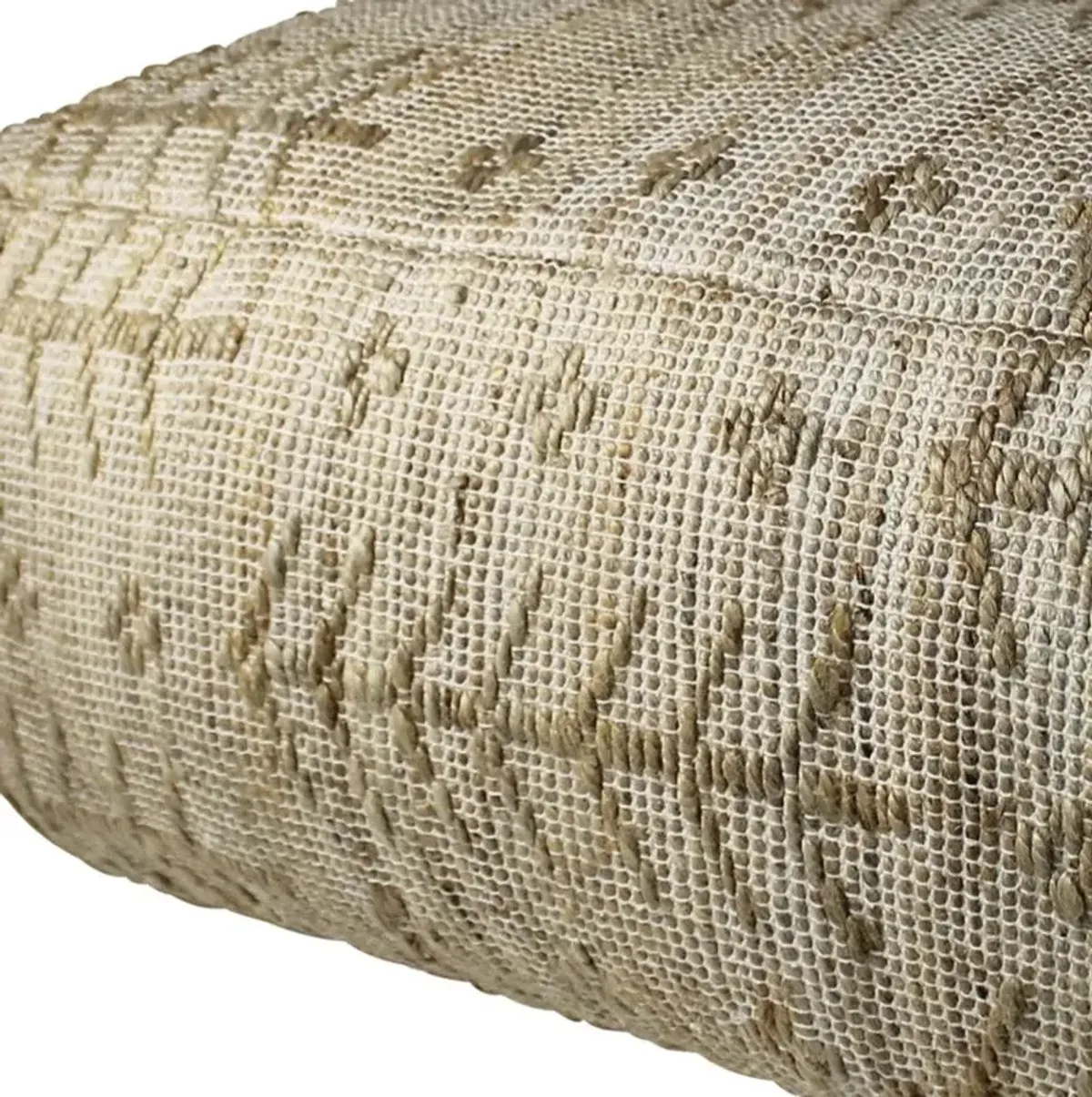 Hemp Textured Rectangle Pouf - Natural