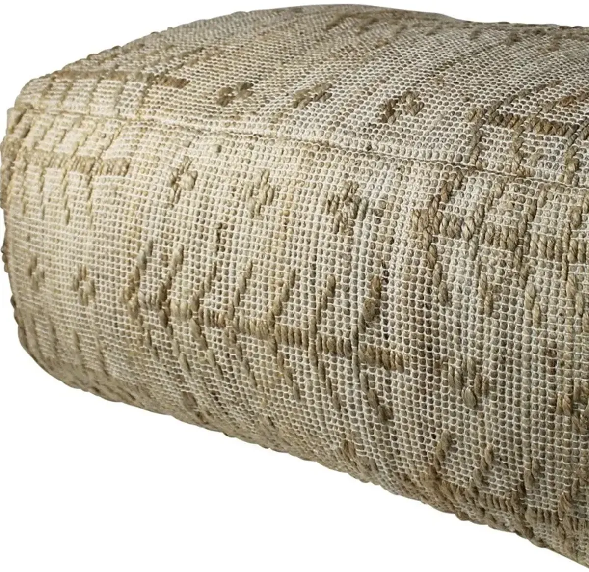 Hemp Textured Rectangle Pouf - Natural