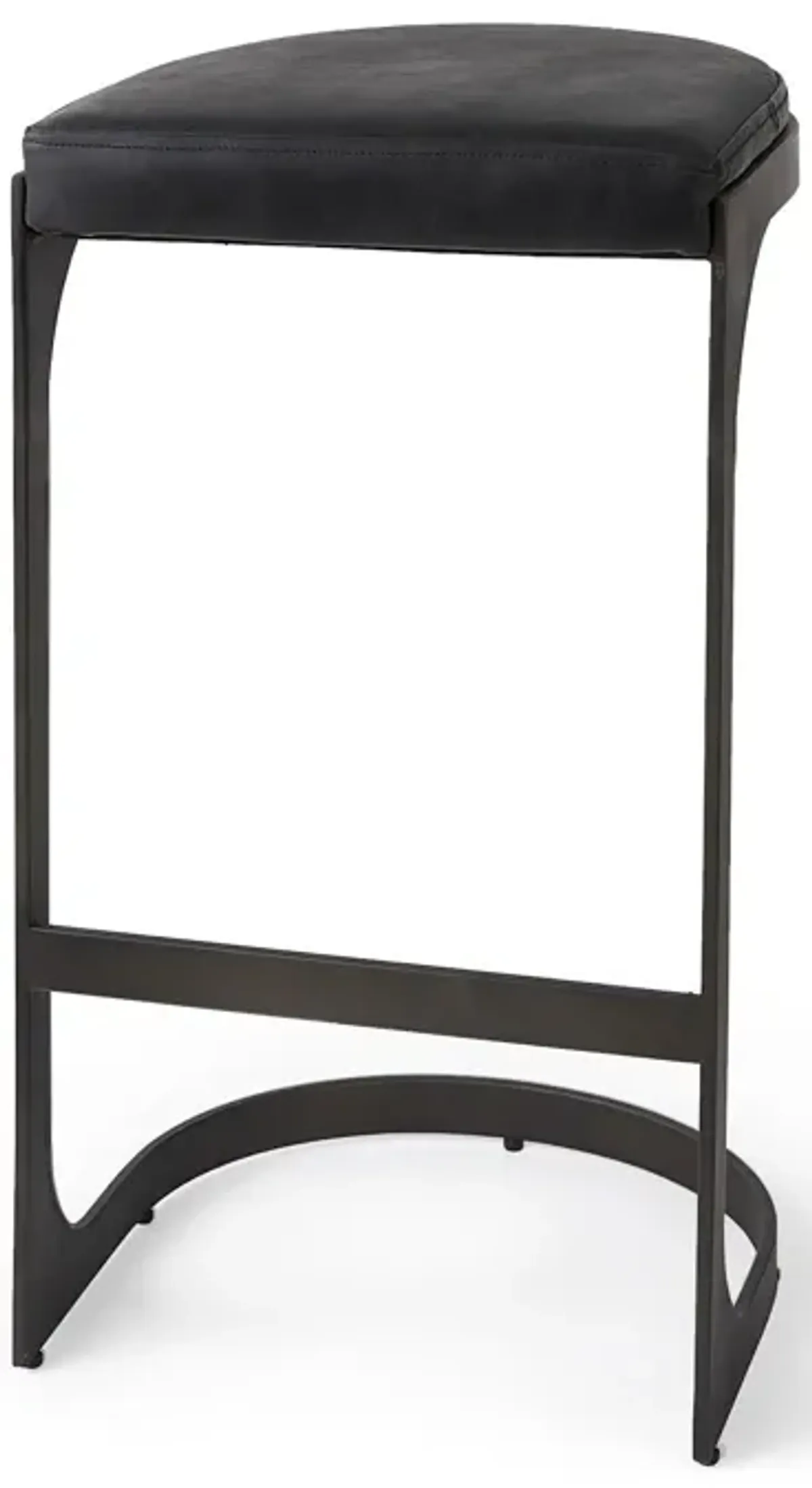 Iron Backless Bar Chair - Black