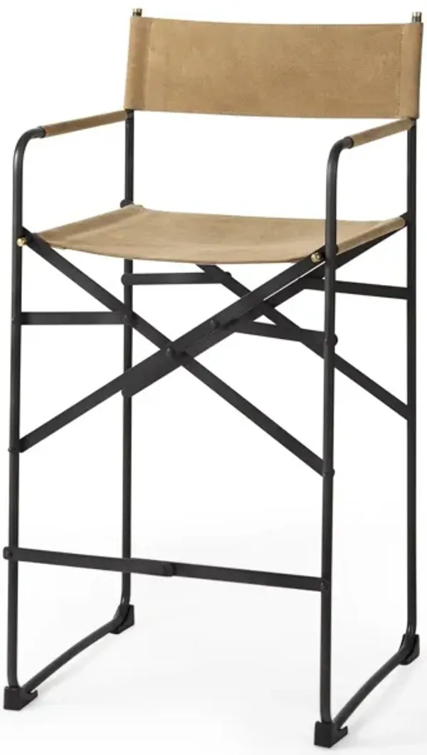 Leather Bar Chair - Brown / Black