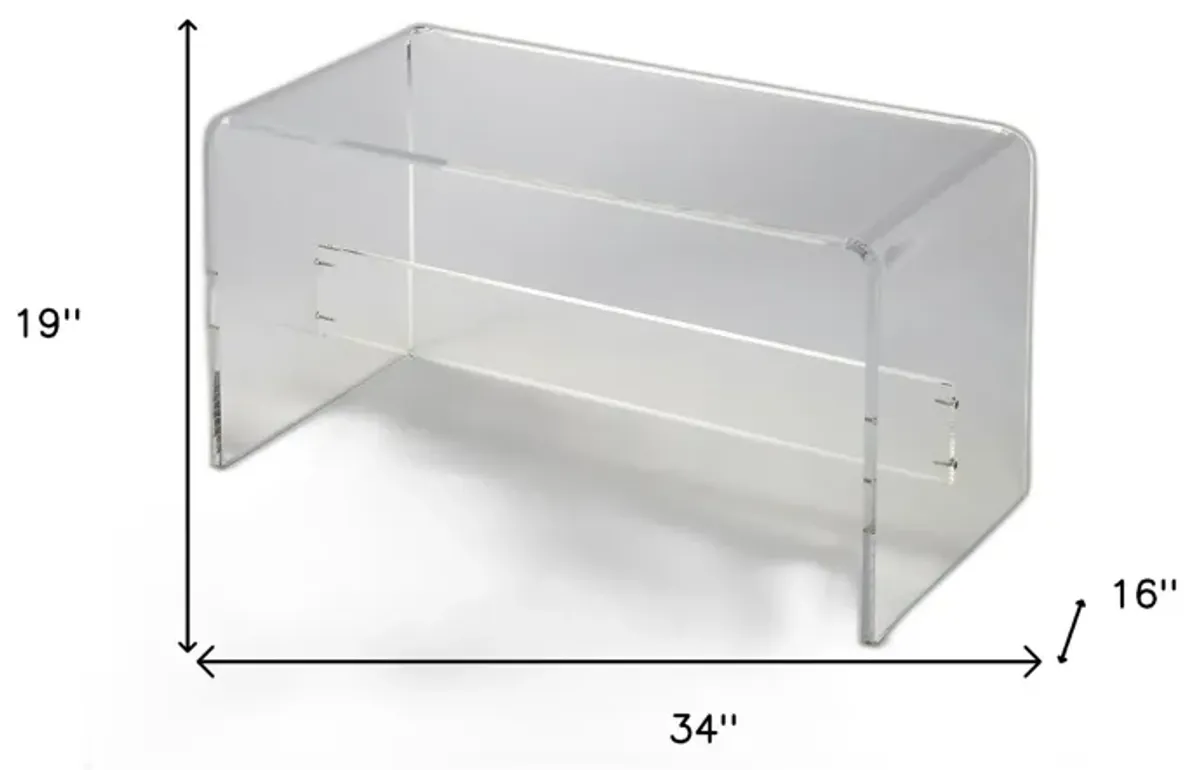 Modern Chic Acrylic Bench - Clear