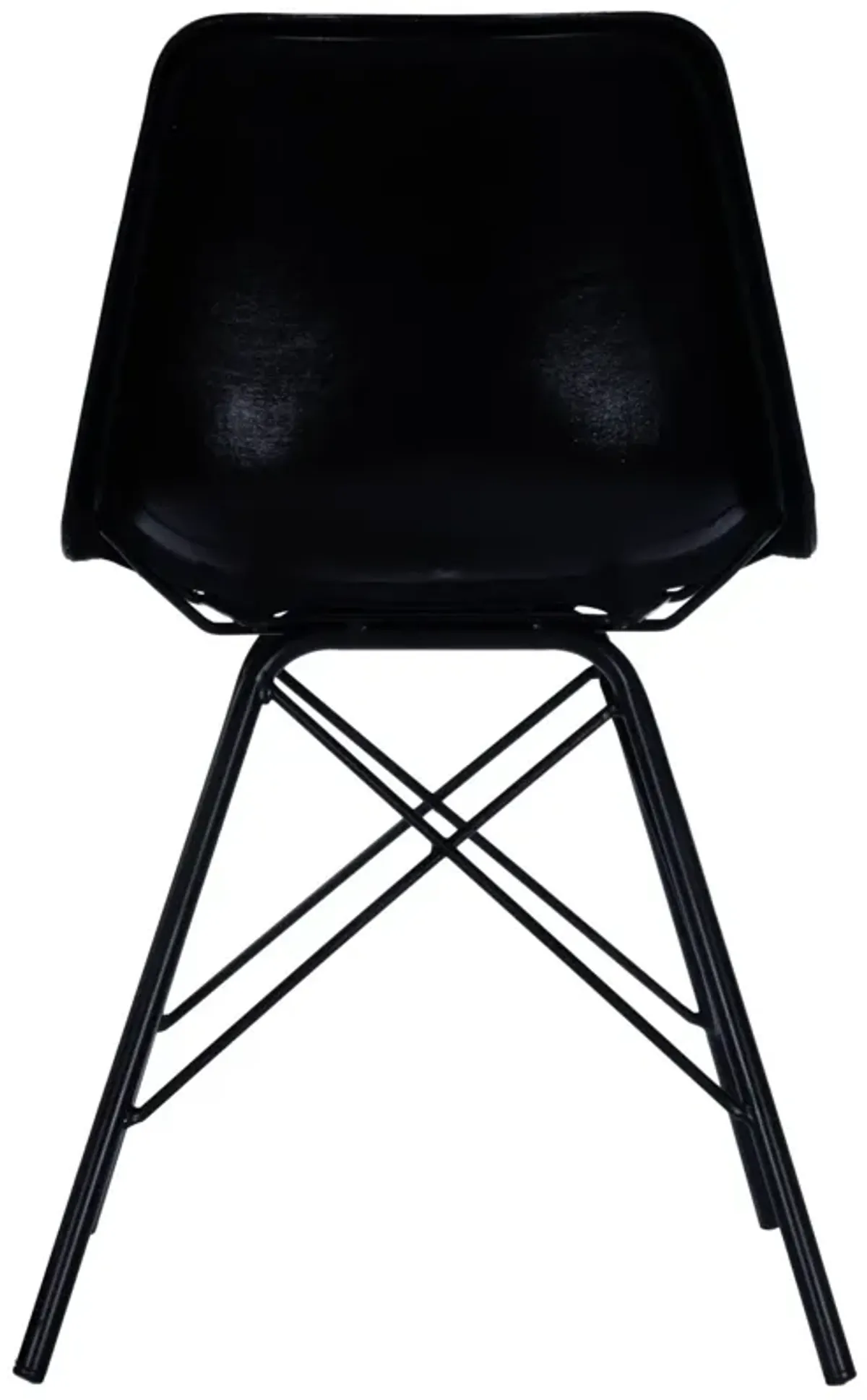 Faux Leather, Side Chair - Black