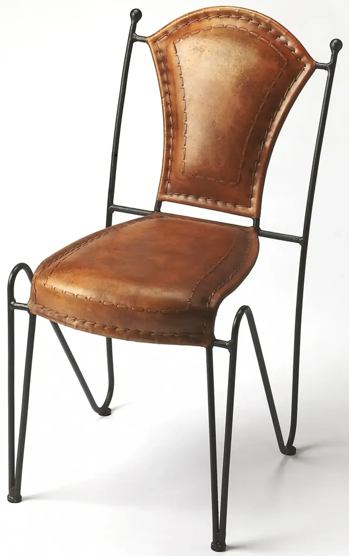 33.5" Faux Leather Side Chair - Brown