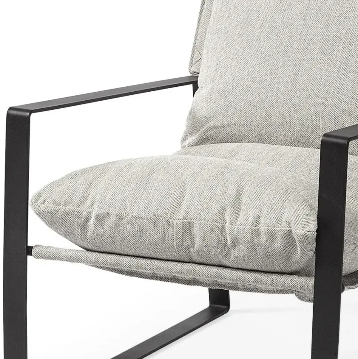 Fabric Lounge Chair - Gray / Black