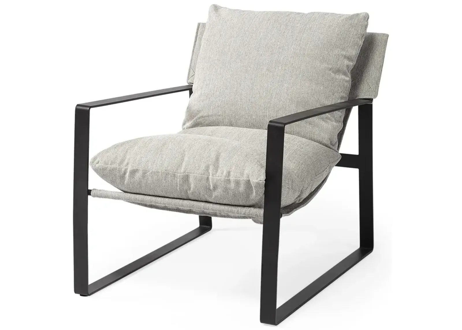 Fabric Lounge Chair - Gray / Black