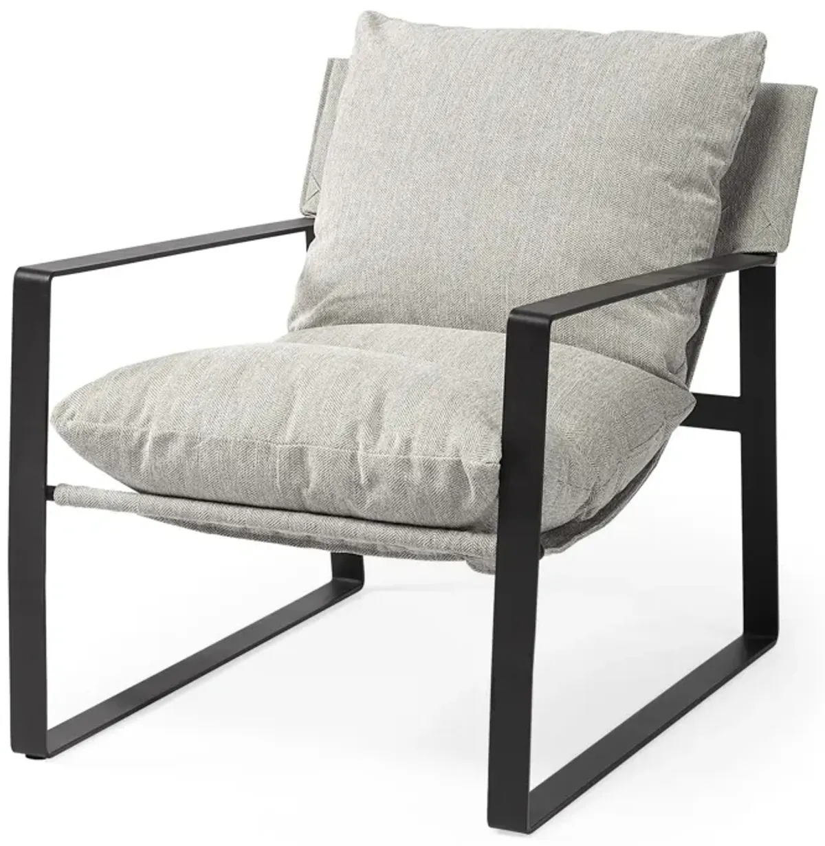 Fabric Lounge Chair - Gray / Black